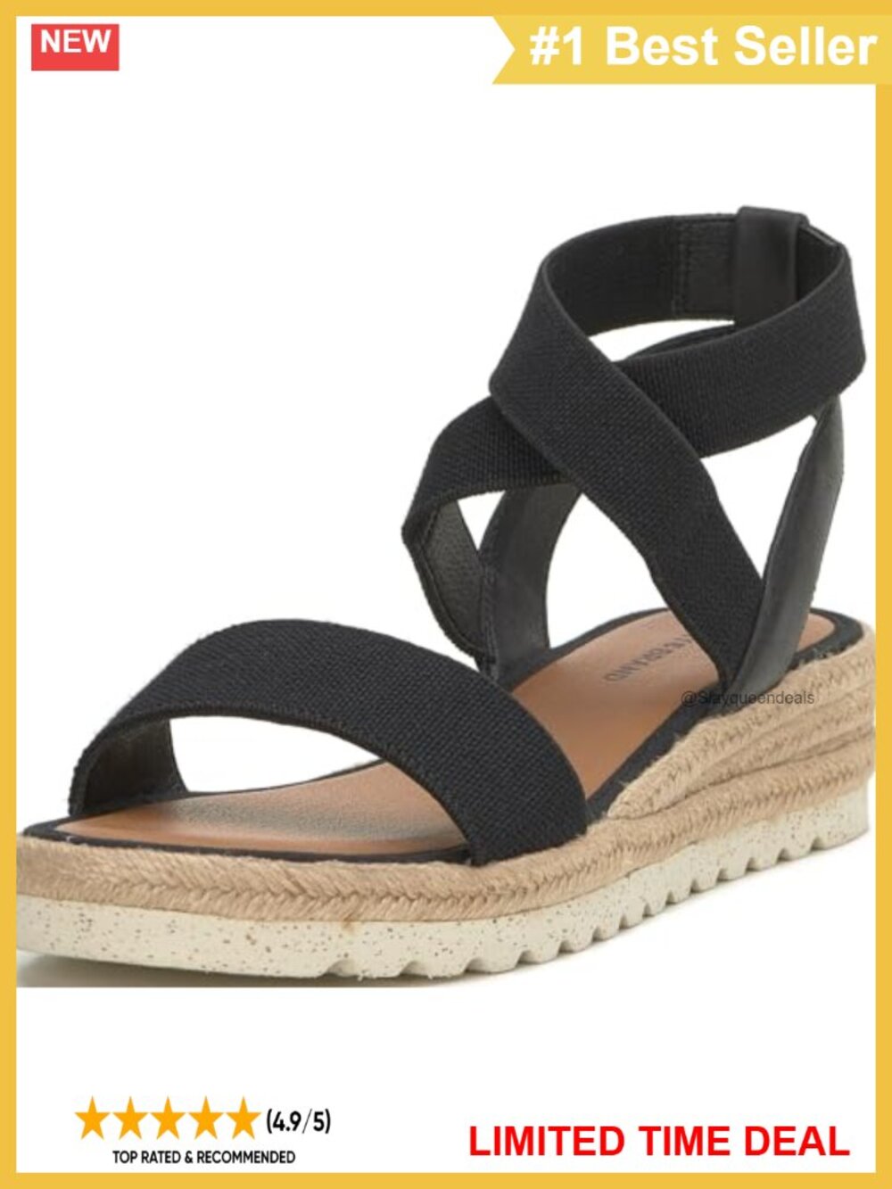 Women's Cross Strap Espadrille Wedge Sandals Slip On Linen Ankle Strap